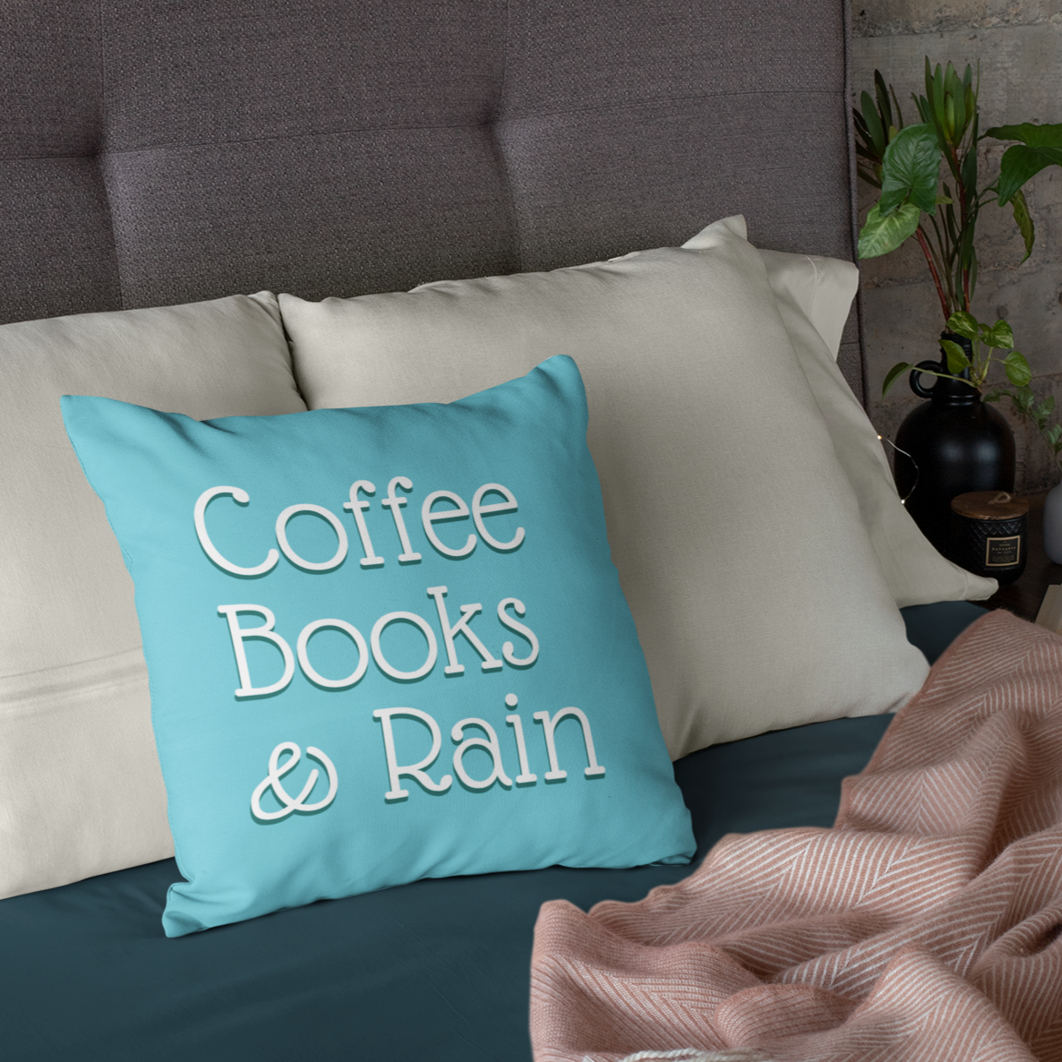 Set of 2 : Coffee Books & Rain and Floral