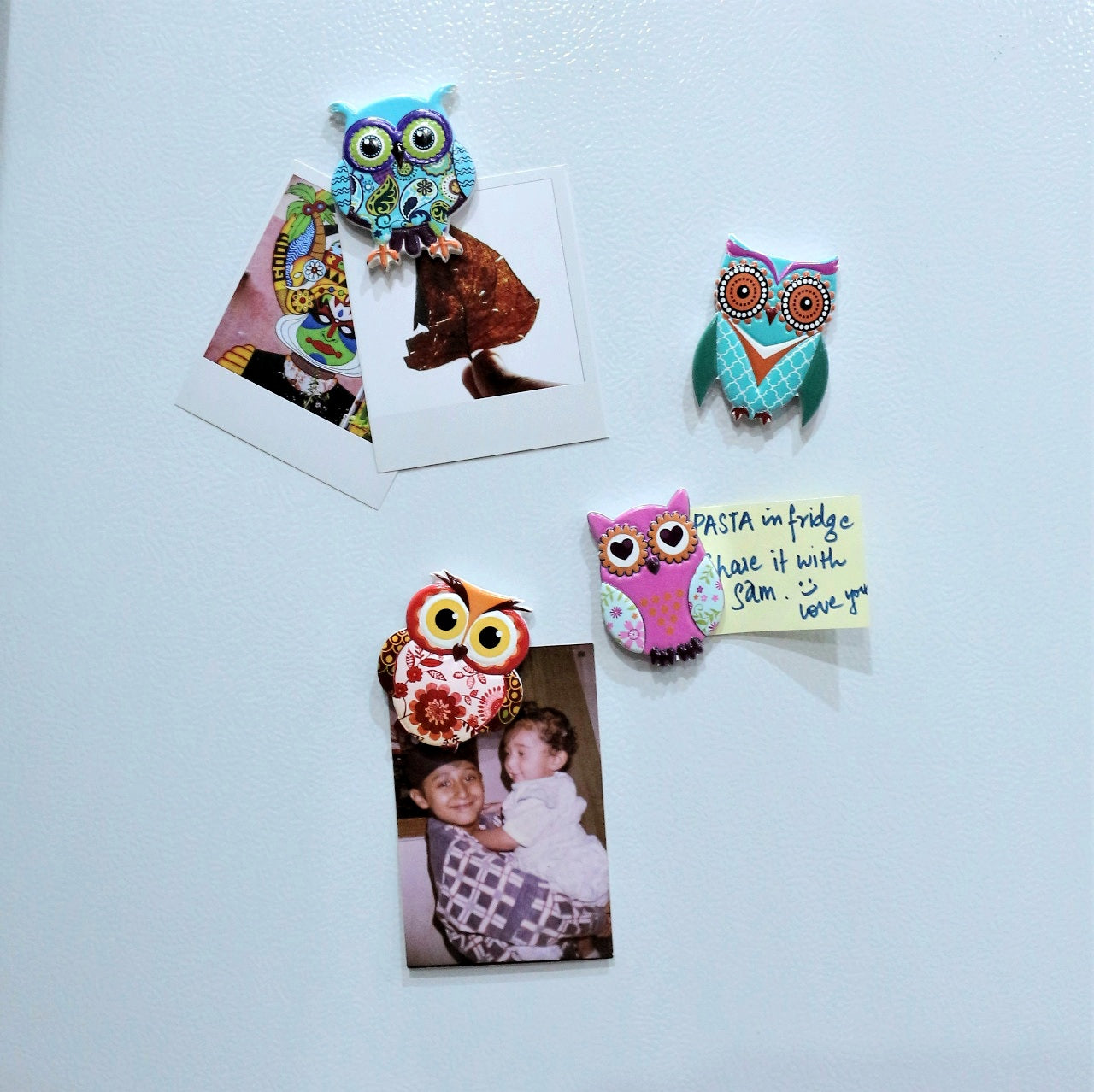 Set of 4 - Owl Fridge Magnets