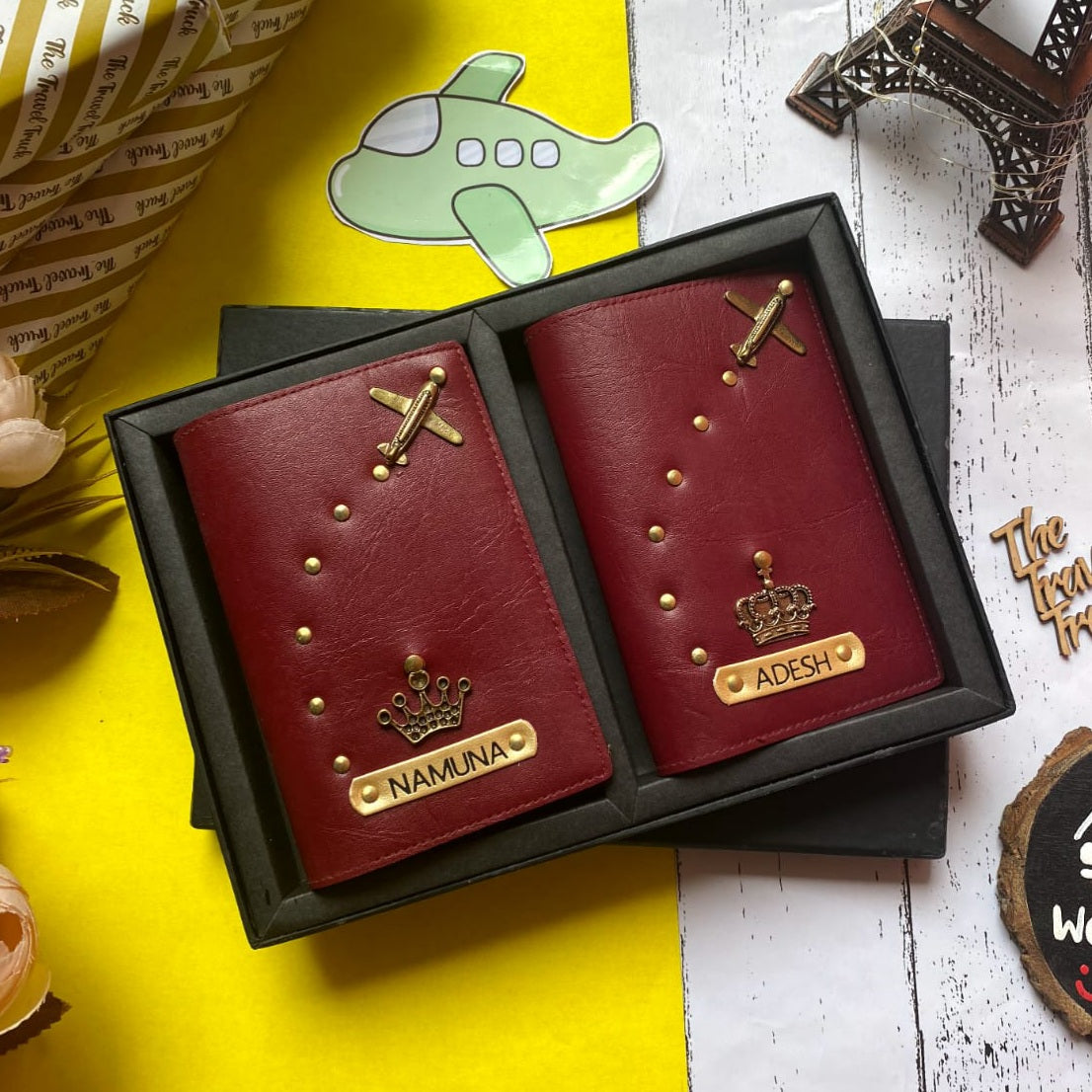 Personalized Passport Cover - Two Charms