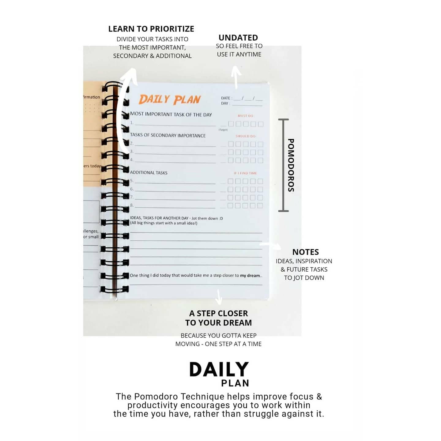 Work From Home (WFH) - Daily Productivity Planner & Gratitude Journal