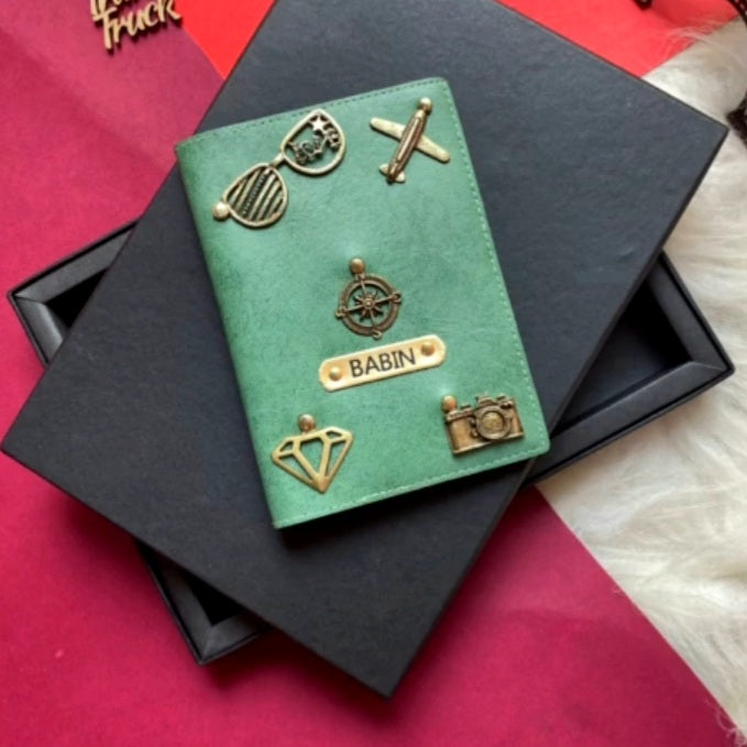 Personalized Passport Cover - Two Charms