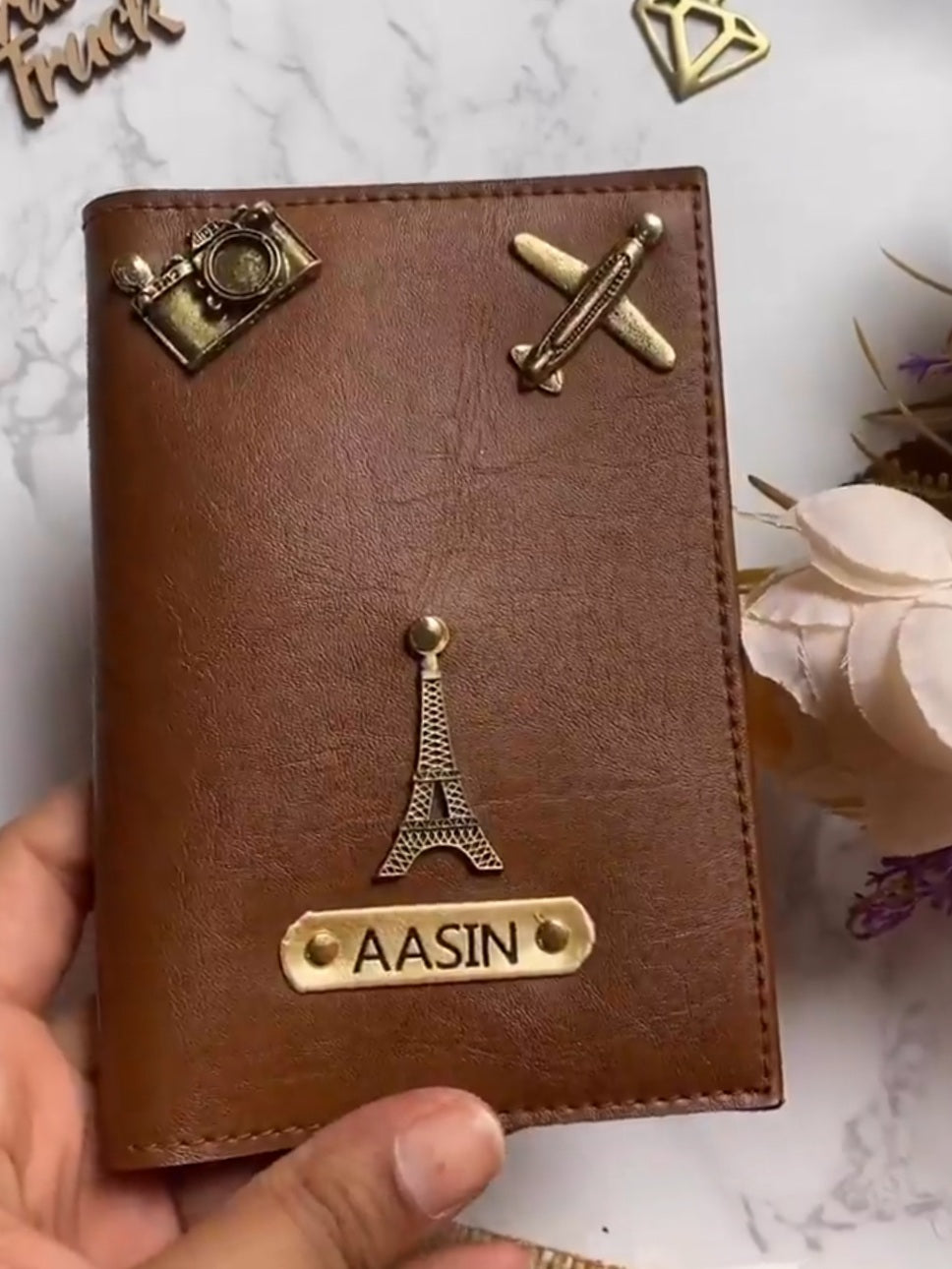 Personalized Passport Cover - Two Charms